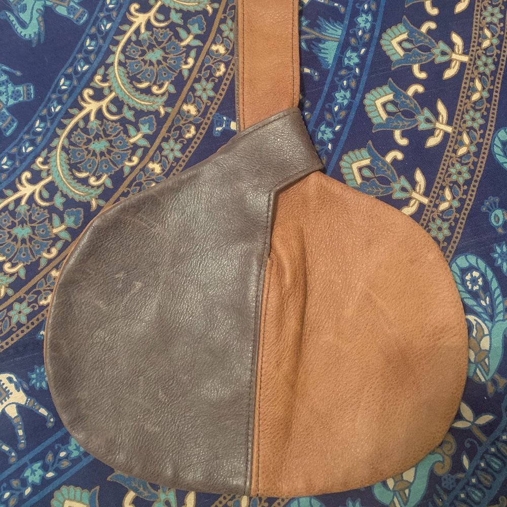 Elie Handbag Genuine Leather Made in USA! Round Two tone Leather Purse/Bag